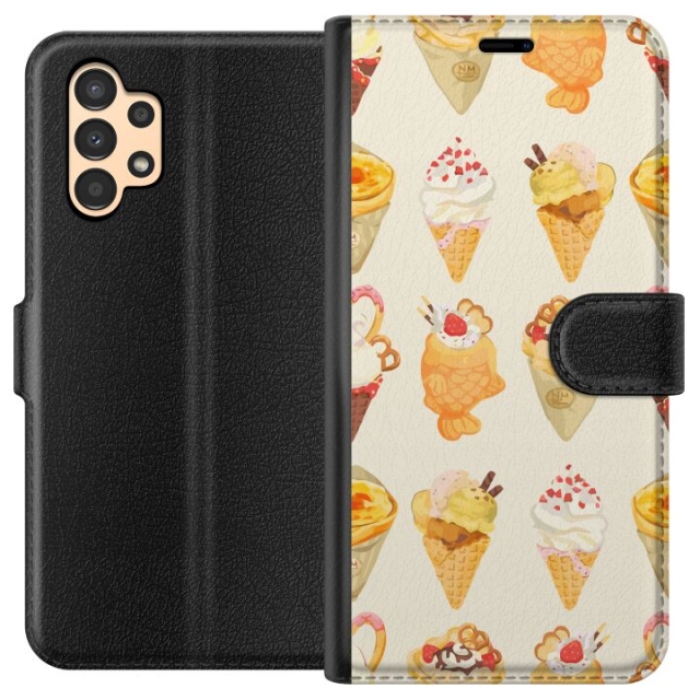 Lompakkokotelo Samsung Galaxy A13-laitteelle, jossa on Lasinen kuvio