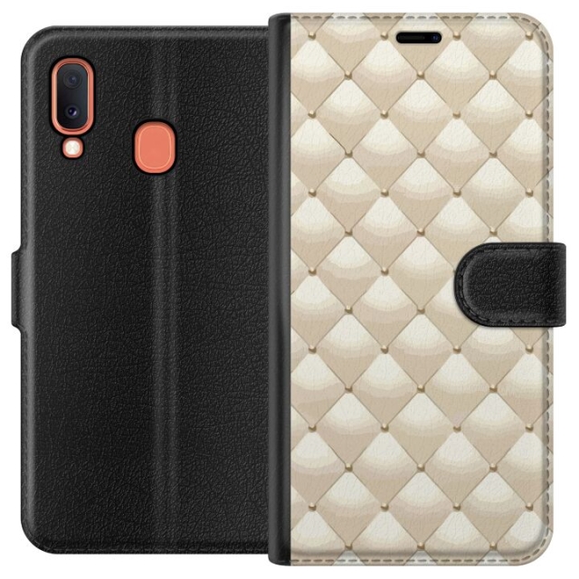 Lompakkokotelo Samsung Galaxy A20e-laitteelle, jossa on Kultakiilto kuvio