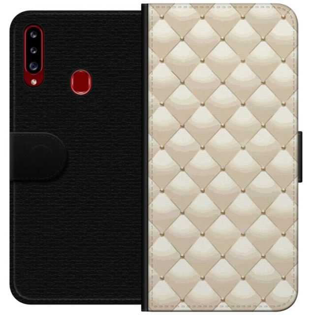 Lompakkokotelo Samsung Galaxy A20s-laitteelle, jossa on Kultakiilto kuvio