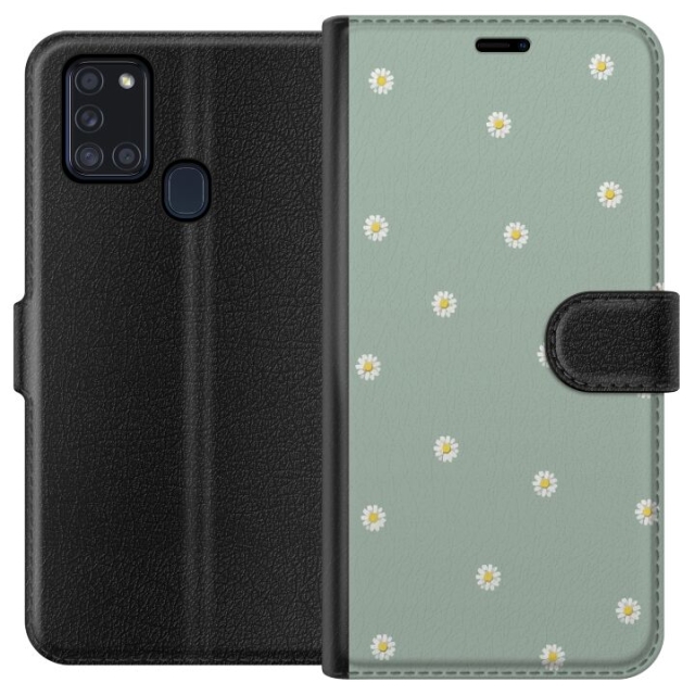 Lompakkokotelo Samsung Galaxy A21s-laitteelle, jossa on Papinkello kuvio