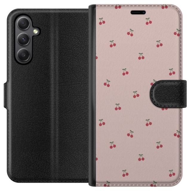 Lompakkokotelo Samsung Galaxy A24 4G-laitteelle, jossa on Kirsikka kuvio