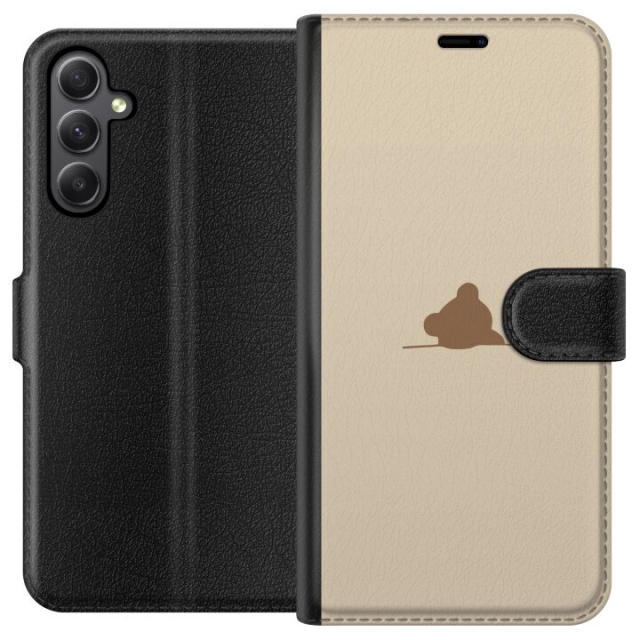 Lompakkokotelo Samsung Galaxy A24 4G-laitteelle, jossa on Nalle kuvio