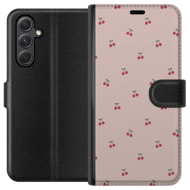 Lompakkokotelo Samsung Galaxy A25-laitteelle, jossa on Kirsikka kuvio