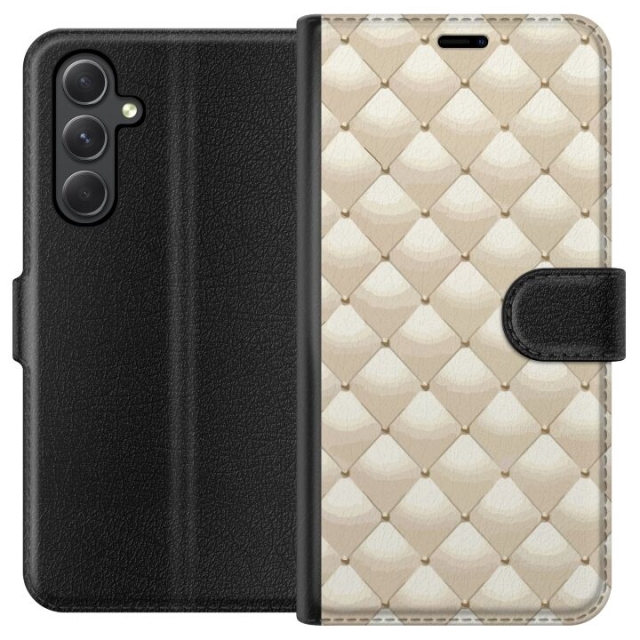 Lompakkokotelo Samsung Galaxy A35-laitteelle, jossa on Kultakiilto kuvio
