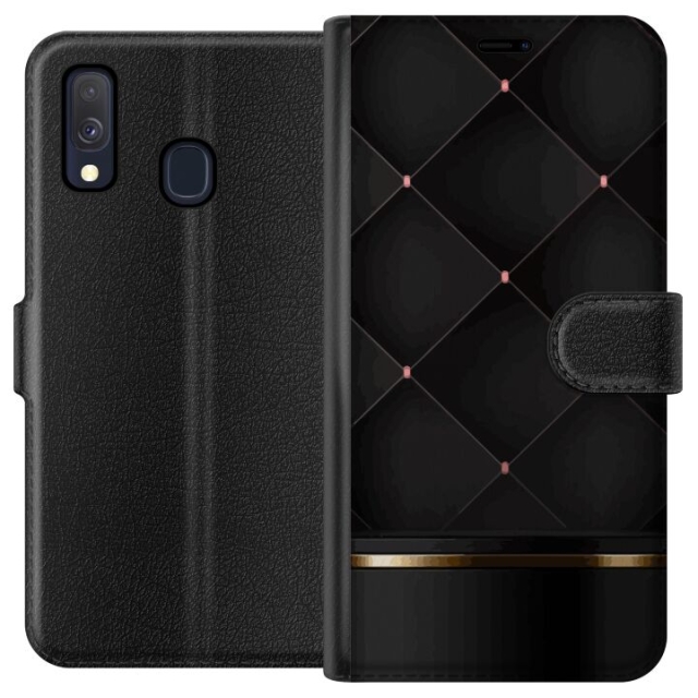 Lompakkokotelo Samsung Galaxy A40-laitteelle, jossa on Ylellinen linja kuvio