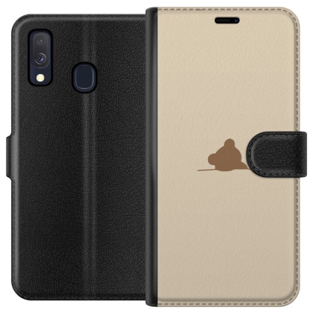 Lompakkokotelo Samsung Galaxy A40-laitteelle, jossa on Nalle kuvio