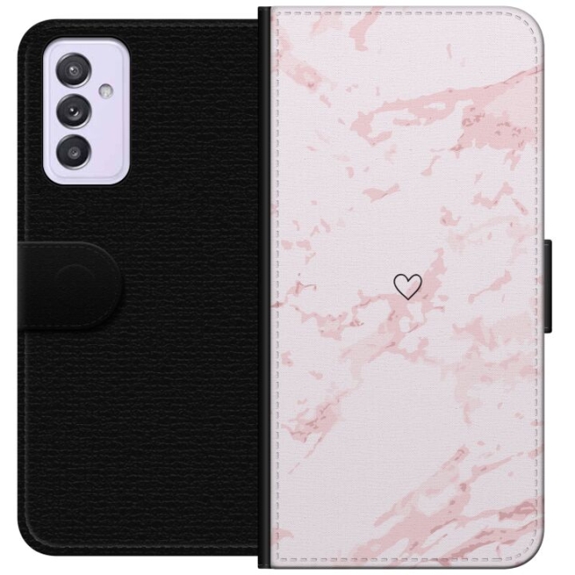 Lompakkokotelo Samsung Galaxy A82 5G-laitteelle, jossa on Roosa Sydän kuvio