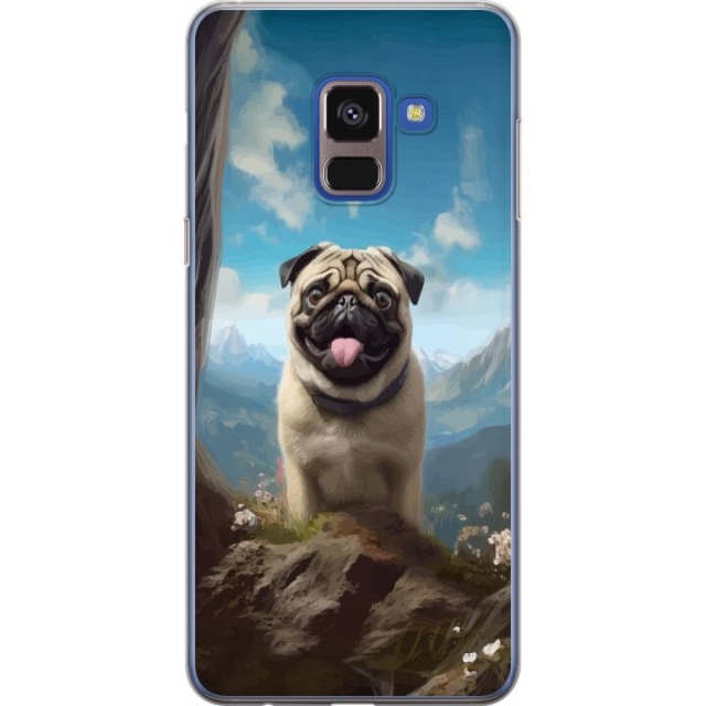 Kännykkäkuori Samsung Galaxy A8 (2018)-laitteelle, jossa on Iloinen Koira kuvio