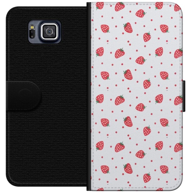 Lompakkokotelo Samsung Galaxy Alpha-laitteelle, jossa on Mansikat kuvio