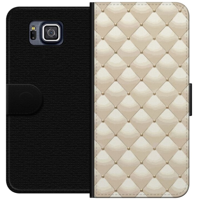 Lompakkokotelo Samsung Galaxy Alpha-laitteelle, jossa on Kultakiilto kuvio
