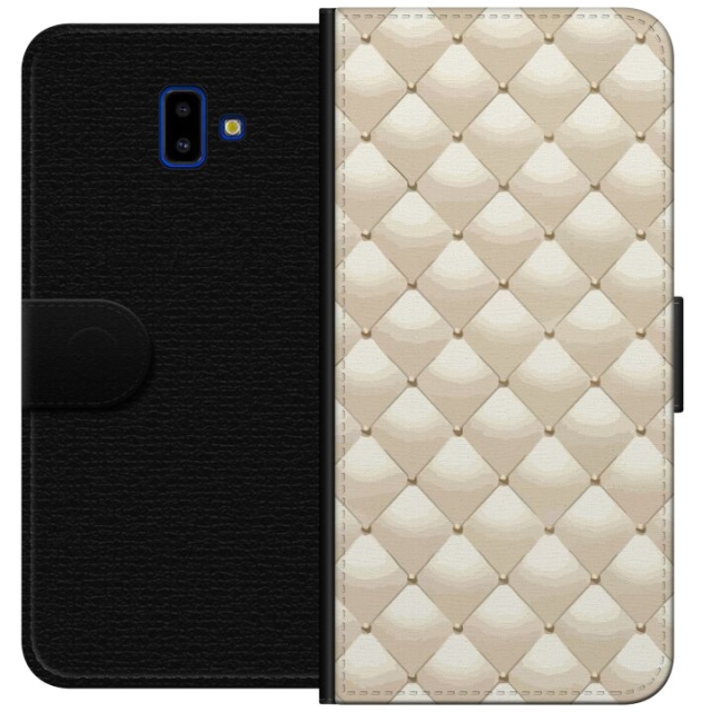 Lompakkokotelo Samsung Galaxy J6+-laitteelle, jossa on Kultakiilto kuvio