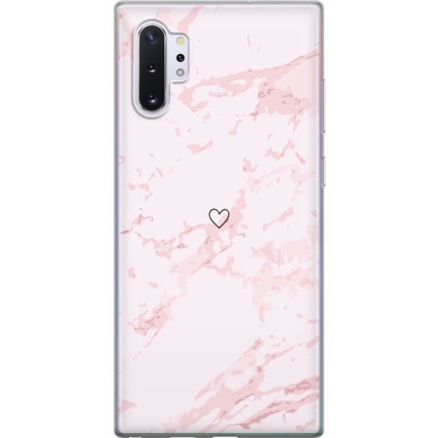Kännykkäkuori Samsung Galaxy Note10+-laitteelle, jossa on Roosa Sydän kuvio