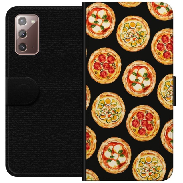 Lompakkokotelo Samsung Galaxy Note20-laitteelle, jossa on Pizza kuvio