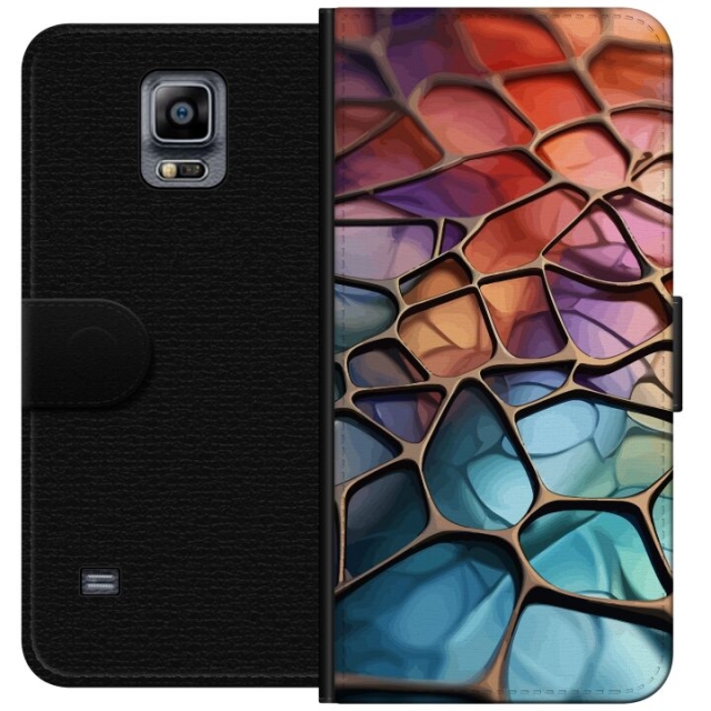 Lompakkokotelo Samsung Galaxy Note 4-laitteelle, jossa on Metallikuviointi kuvio