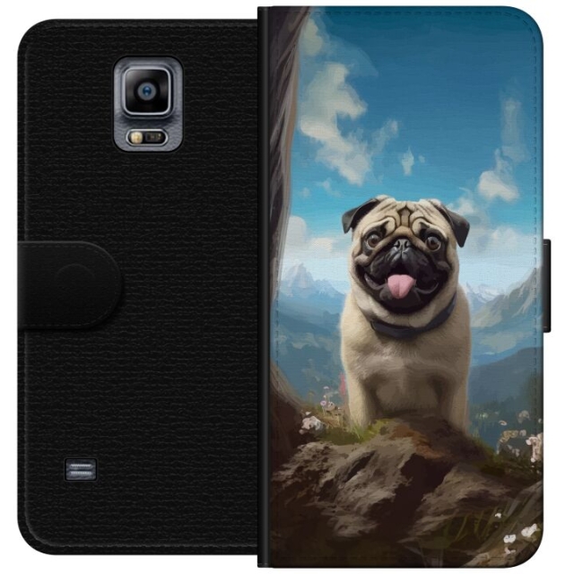 Lompakkokotelo Samsung Galaxy Note 4-laitteelle, jossa on Iloinen Koira kuvio