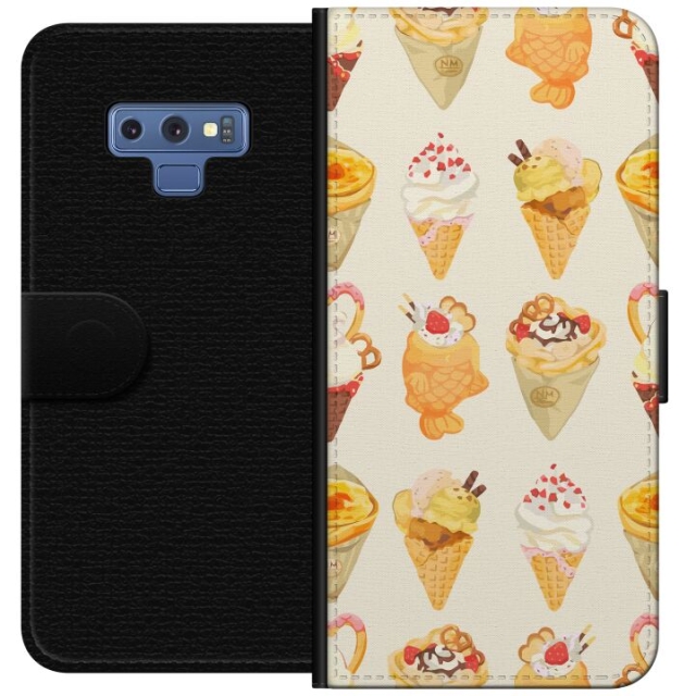 Lompakkokotelo Samsung Galaxy Note9-laitteelle, jossa on Lasinen kuvio