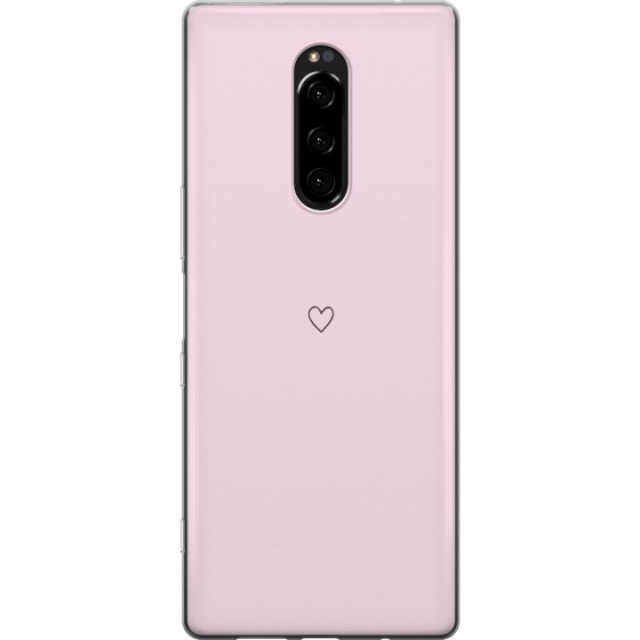 Kännykkäkuori Sony Xperia 1-laitteelle, jossa on Sydän kuvio