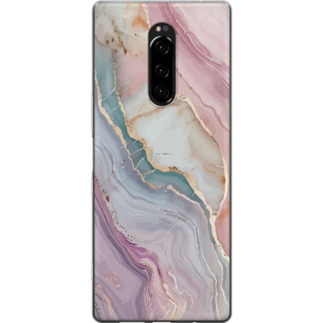 Kännykkäkuori Sony Xperia 1-laitteelle, jossa on Marmori kuvio