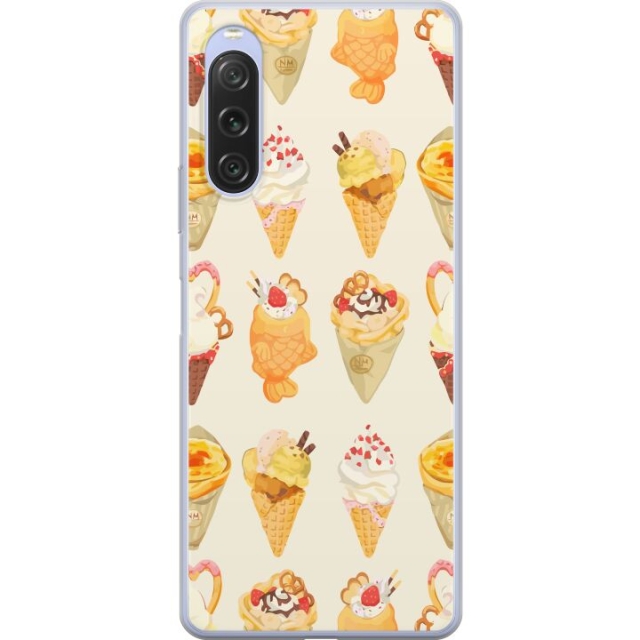 Kännykkäkuori Sony Xperia 10 V-laitteelle, jossa on Lasinen kuvio