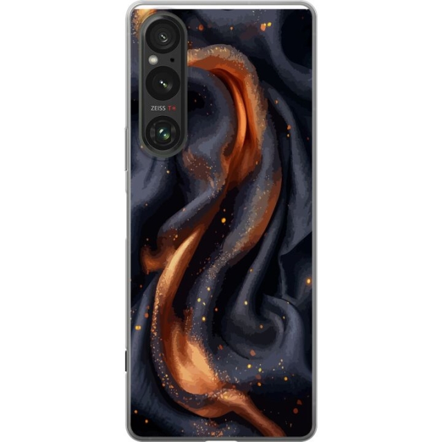 Kännykkäkuori Sony Xperia 1 V-laitteelle, jossa on Tulinen silkki kuvio