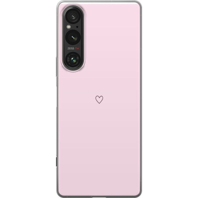 Kännykkäkuori Sony Xperia 1 V-laitteelle, jossa on Sydän kuvio