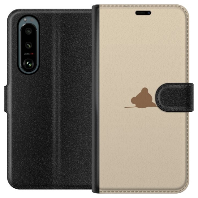 Lompakkokotelo Sony Xperia 5 III-laitteelle, jossa on Nalle kuvio