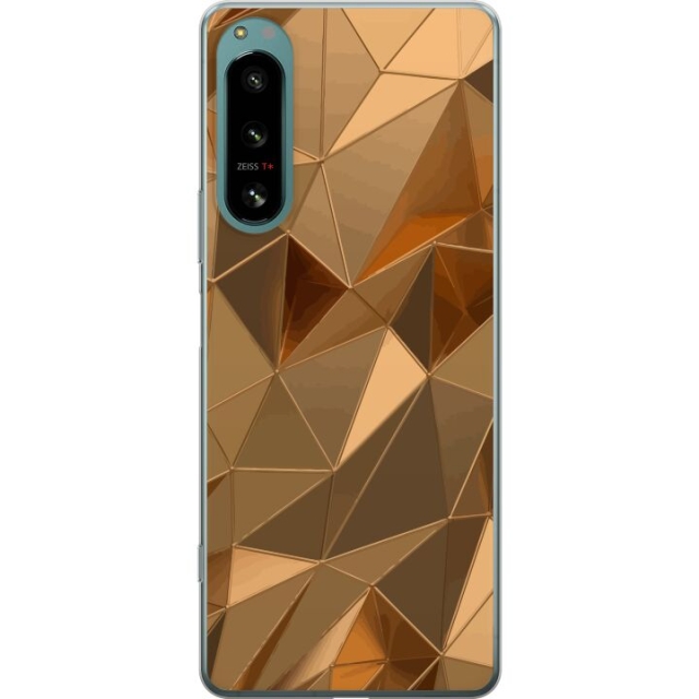 Kännykkäkuori Sony Xperia 5 IV-laitteelle, jossa on 3D Kulta kuvio