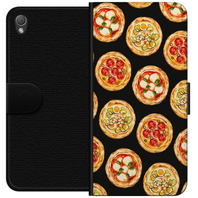 Lompakkokotelo Sony Xperia Z3-laitteelle, jossa on Pizza kuvio