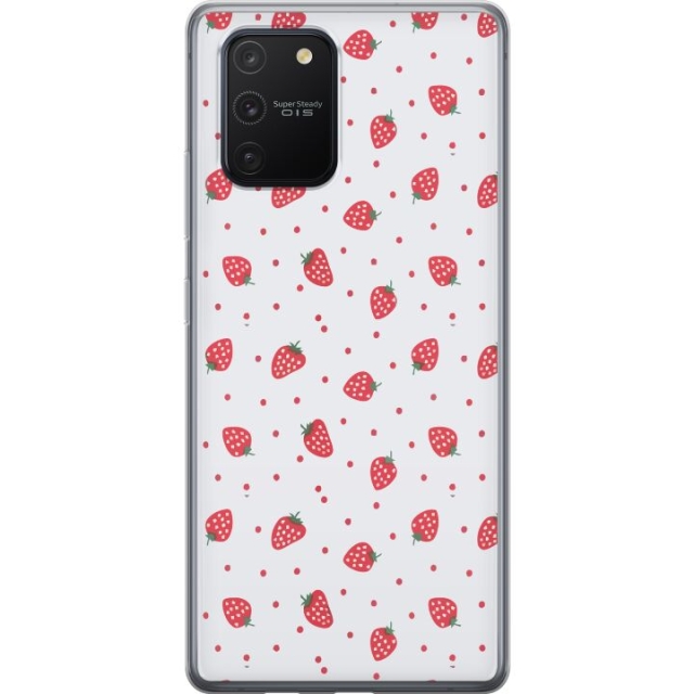 Kännykkäkuori Samsung Galaxy S10 Lite-laitteelle, jossa on Mansikat kuvio