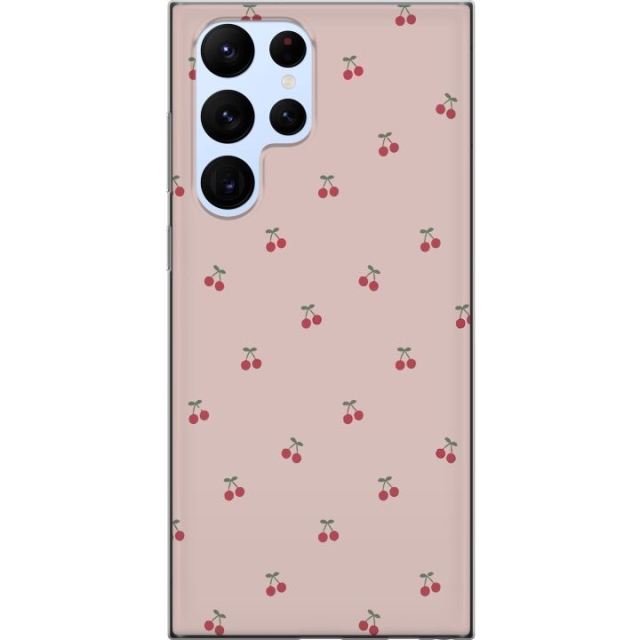 Kännykkäkuori Samsung Galaxy S22 Ultra 5G-laitteelle, jossa on Kirsikka kuvio
