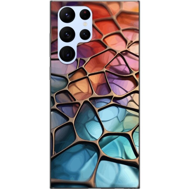 Kännykkäkuori Samsung Galaxy S22 Ultra 5G-laitteelle, jossa on Metallikuviointi kuvio