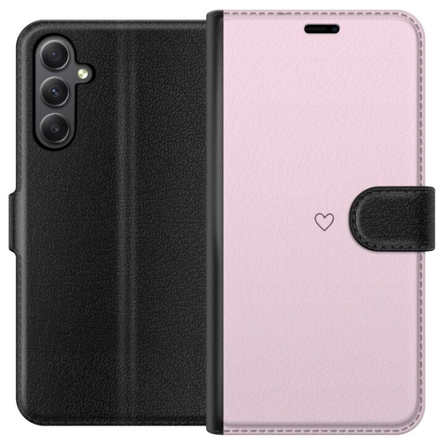 Lompakkokotelo Samsung Galaxy S23 FE-laitteelle, jossa on Sydän kuvio