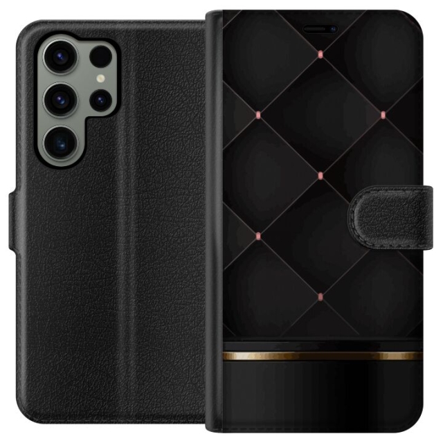 Lompakkokotelo Samsung Galaxy S23 Ultra-laitteelle, jossa on Ylellinen linja kuvio