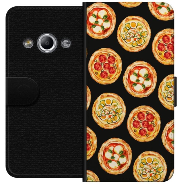 Lompakkokotelo Samsung Galaxy Xcover 3-laitteelle, jossa on Pizza kuvio