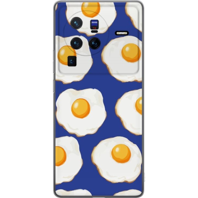 Kännykkäkuori vivo X80 Pro-laitteelle, jossa on Paistetut munat kuvio