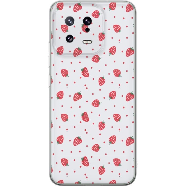 Kännykkäkuori Xiaomi 13-laitteelle, jossa on Mansikat kuvio