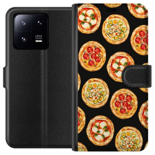Lompakkokotelo Xiaomi 13 Pro-laitteelle, jossa on Pizza kuvio