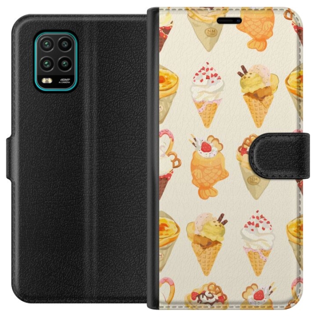 Lompakkokotelo Xiaomi Mi 10 Lite 5G-laitteelle, jossa on Lasinen kuvio
