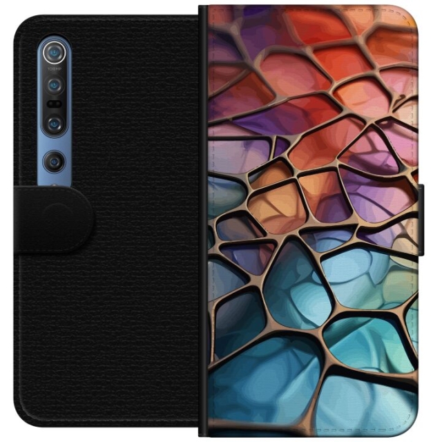 Lompakkokotelo Xiaomi Mi 10 Pro 5G-laitteelle, jossa on Metallikuviointi kuvio