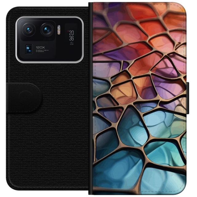 Lompakkokotelo Xiaomi Mi 11 Ultra-laitteelle, jossa on Metallikuviointi kuvio