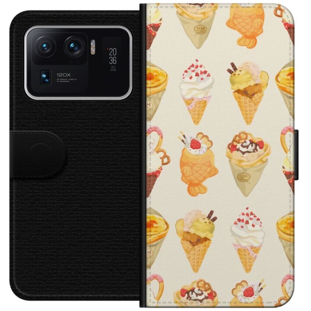 Lompakkokotelo Xiaomi Mi 11 Ultra-laitteelle, jossa on Lasinen kuvio