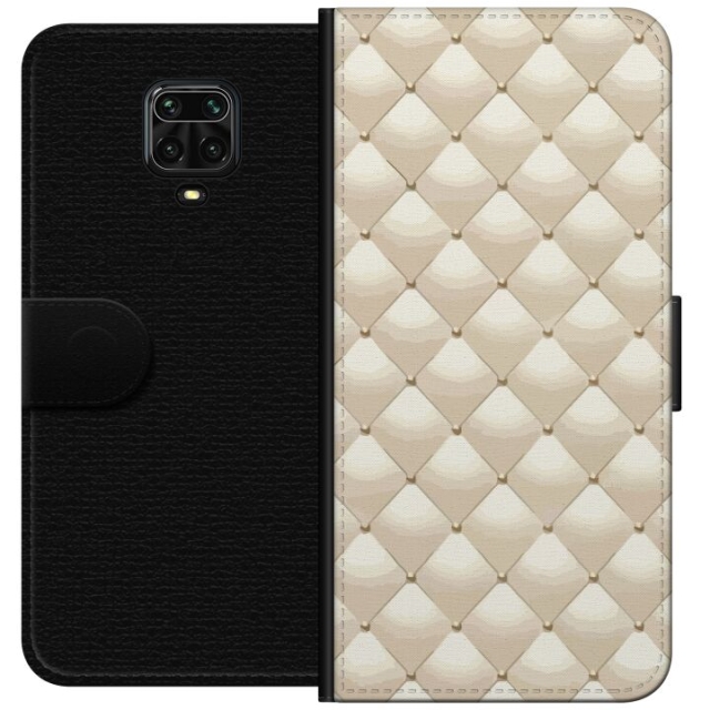 Lompakkokotelo Xiaomi Redmi Note 9 Pro-laitteelle, jossa on Kultakiilto kuvio