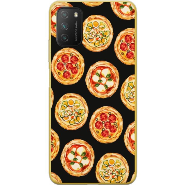 Kännykkäkuori Xiaomi Poco M3 -laitteelle, jossa on Pizza kuvio