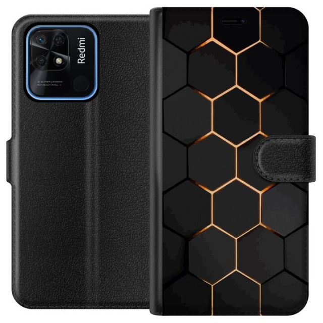 Lompakkokotelo Xiaomi Redmi 10C-laitteelle, jossa on Ylellinen Kuvio kuvio