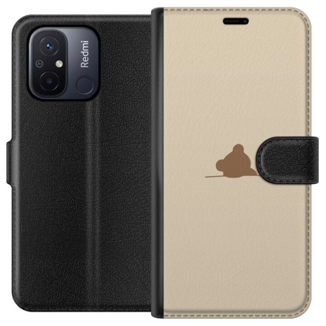 Lompakkokotelo Xiaomi Redmi 12C-laitteelle, jossa on Nalle kuvio