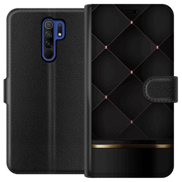 Lompakkokotelo Xiaomi Redmi 9-laitteelle, jossa on Ylellinen linja kuvio