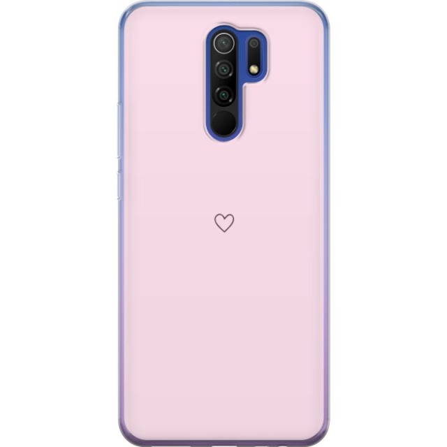 Kännykkäkuori Xiaomi Redmi 9-laitteelle, jossa on Sydän kuvio
