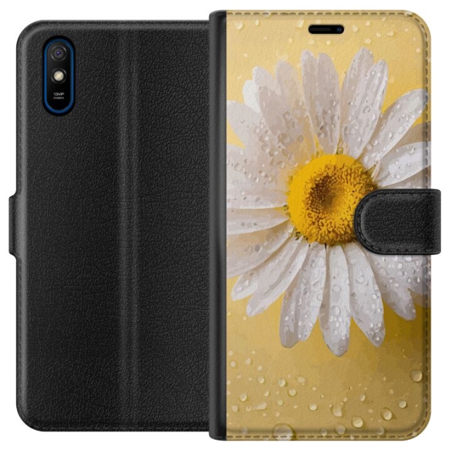 Lompakkokotelo Xiaomi Redmi 9A-laitteelle, jossa on Posliinikukka kuvio