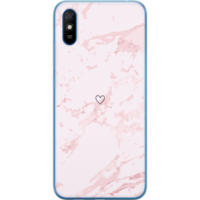 Kännykkäkuori Xiaomi Redmi 9AT-laitteelle, jossa on Roosa Sydän kuvio