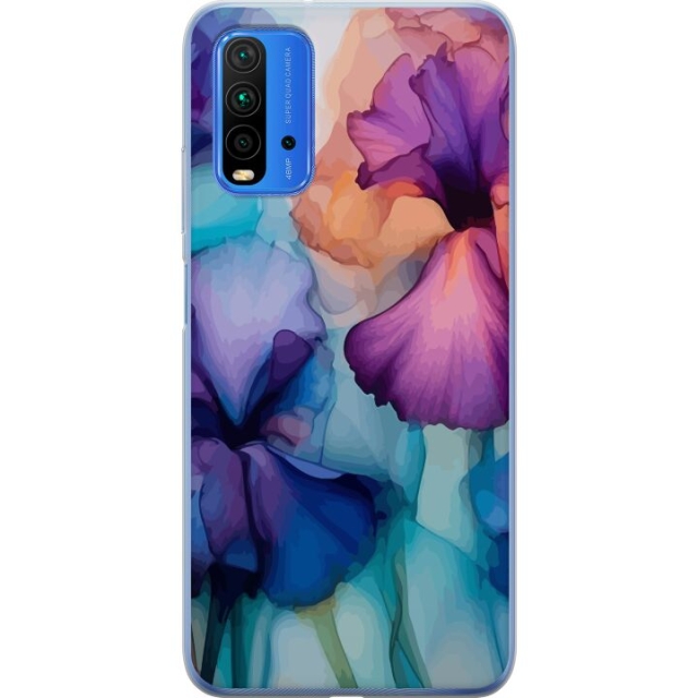 Kännykkäkuori Xiaomi Redmi 9T-laitteelle, jossa on Maagiset kukat kuvio
